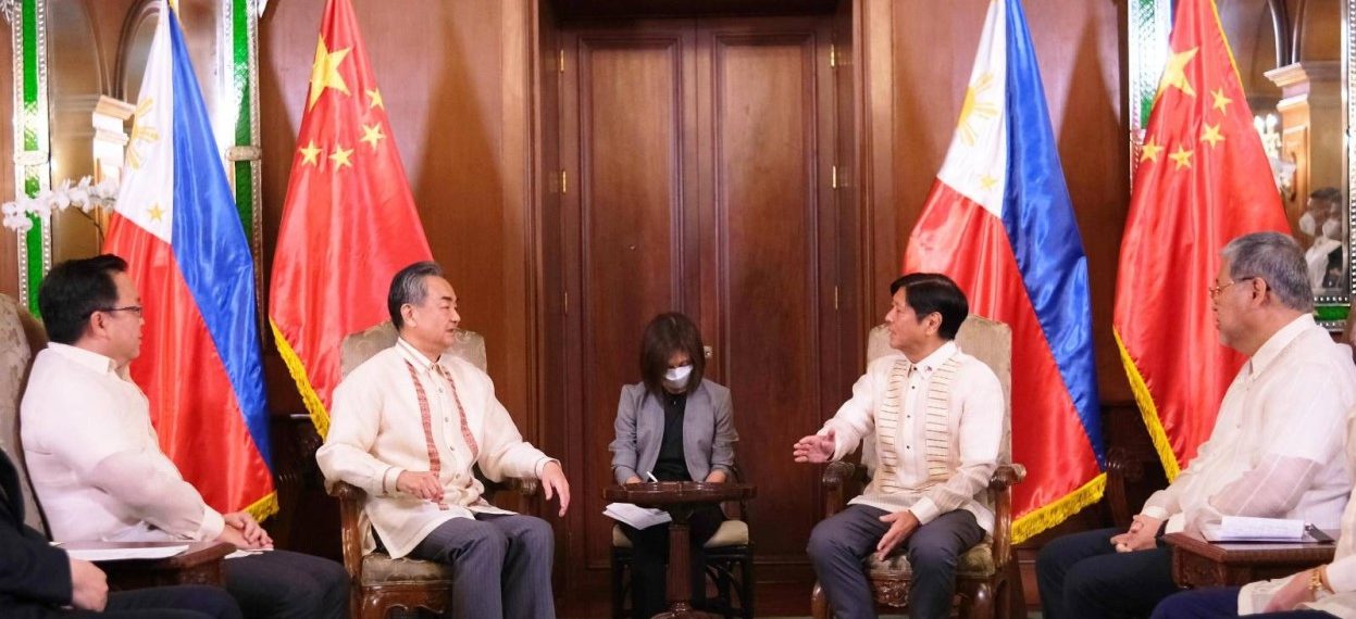 Minister Wang Yi with Philippines President Christopher 'Bong' Go on 6 July, 2022. (Photo: Bongbong Marcos/ Facebook)