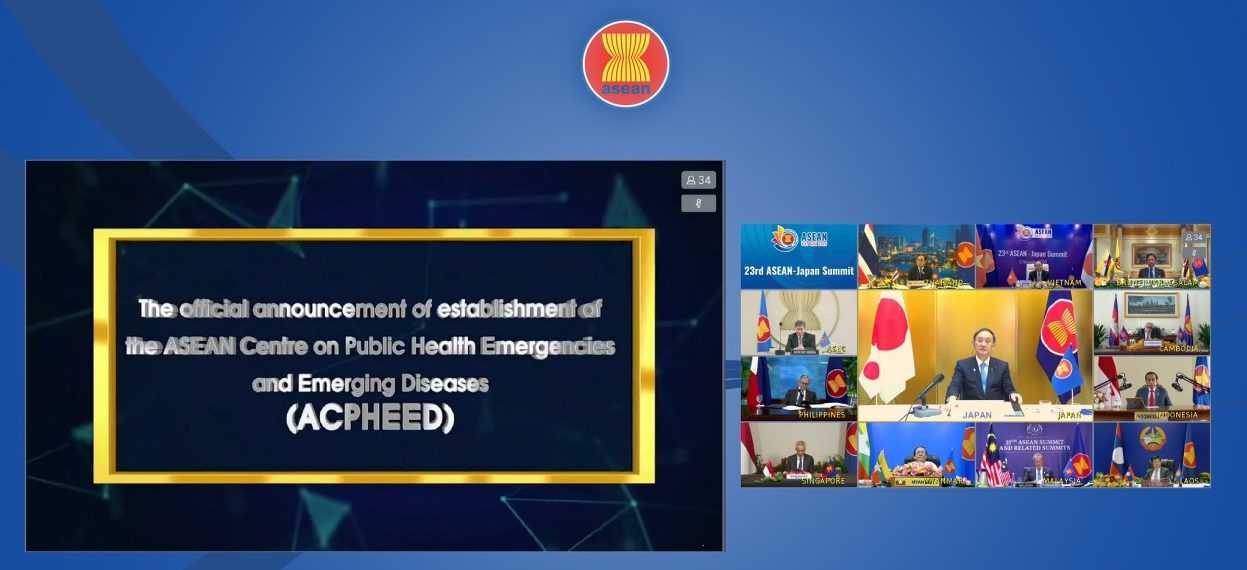 The official announcement of establishment of the ASEAN Regional Center on Public Health Emergencies and Emerging Diseases on 12 November, 2020. (Photo: Kusuma Pandu Wijaya via ASEAN Secretariat/ Flickr)