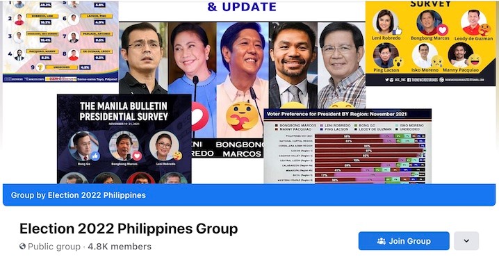 Election 2022 Philippines Facebook group