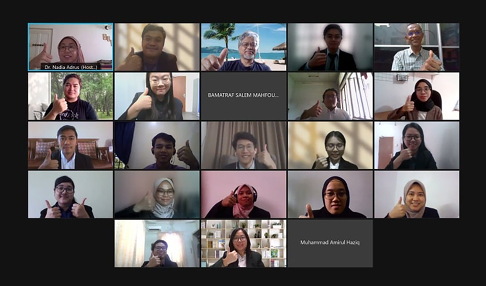 A screenshot from an online meeting from the School of Chemical and Engineering from Universiti Teknologi Malaysia during the Plant Design Project Competition on 4 July, 2021. (Photo School of Chemical and Energy Engineering UTM/ Facebook)
