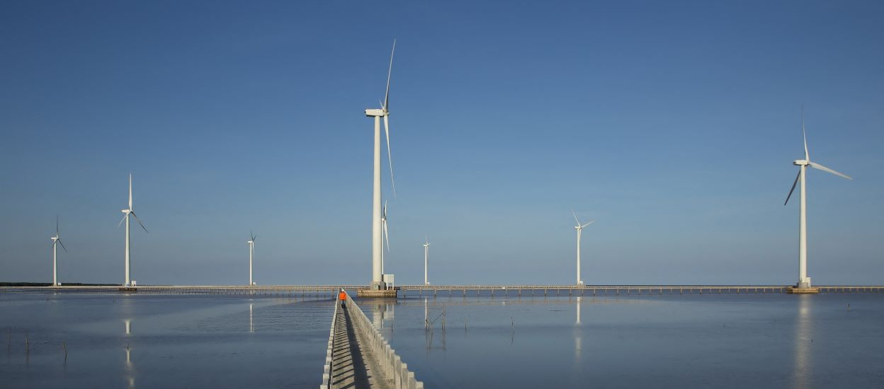 Wind turbine towers in Vietnam